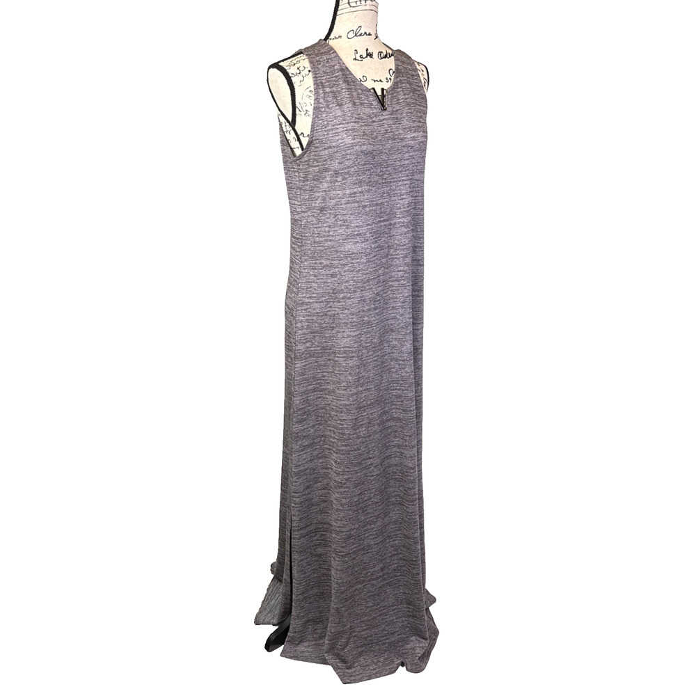 Massana Homewear Tank Dress Maxi Gray Jersey Sheath Sz Large Longline Minimal